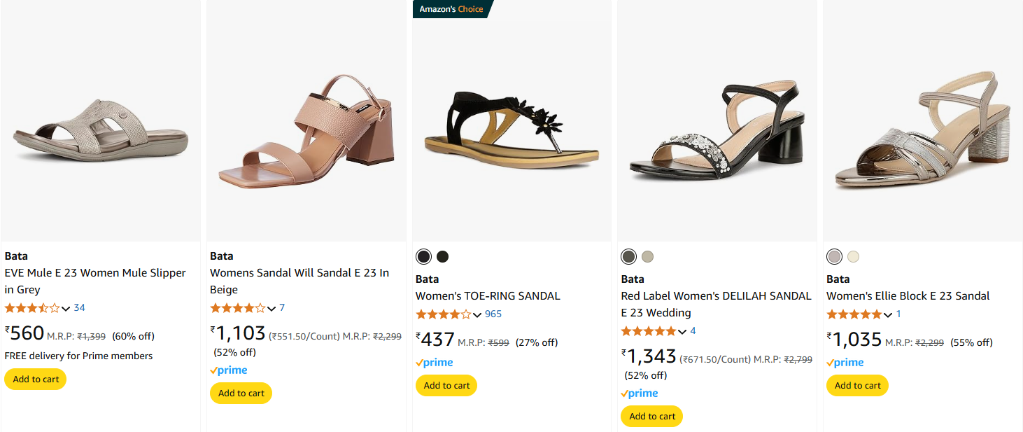 Image of Bata Women's Footwear minimum 60% Discount