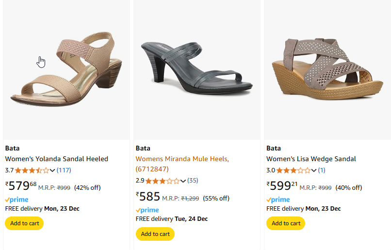 Image of Bata Women's Footwear up to 55% Discount