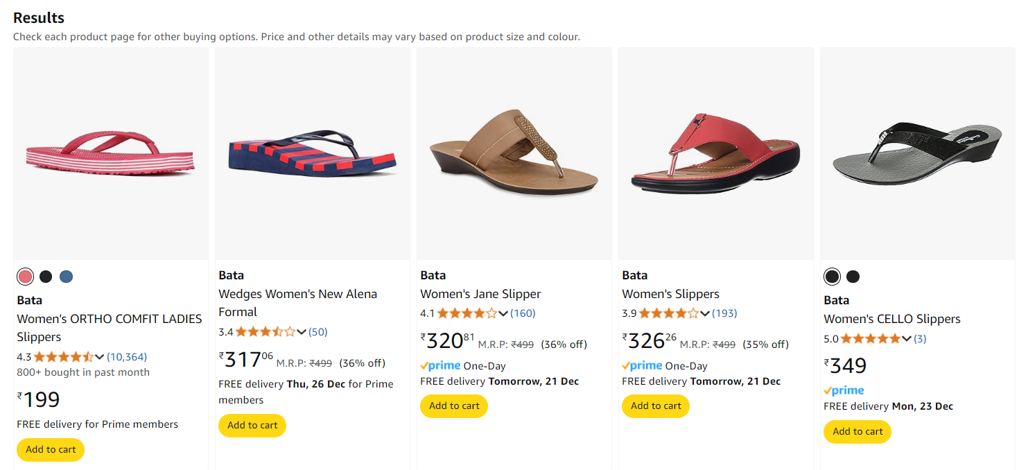 Image of Bata Women's Orchid Slipper Starting at 70% discount 