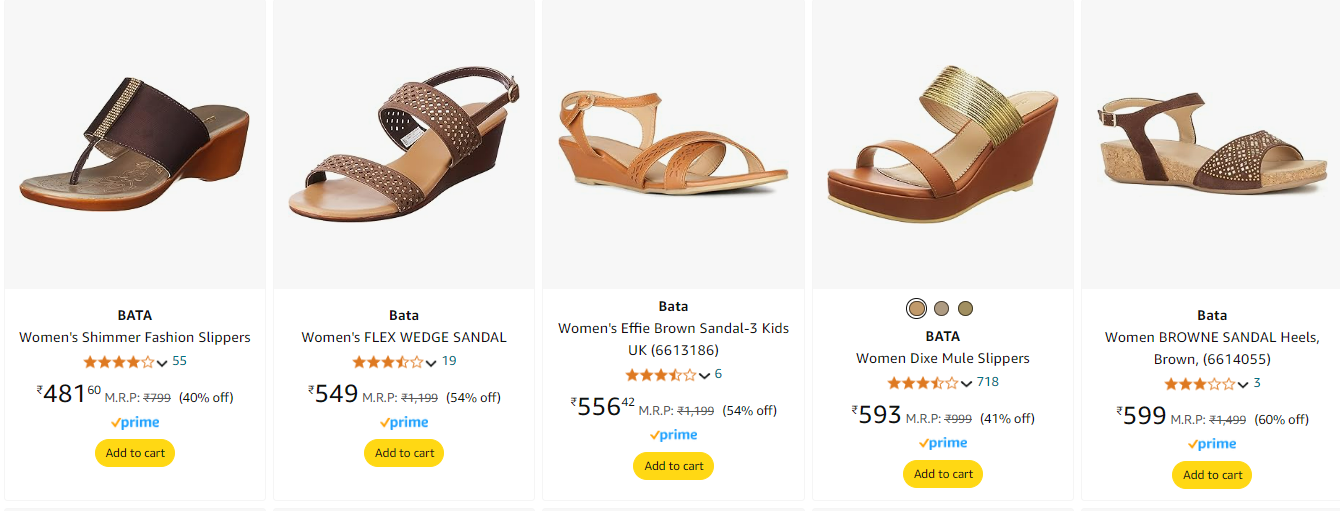 Image of Bata Women's SANDAL starting @ ₹481 up to 60% Discount