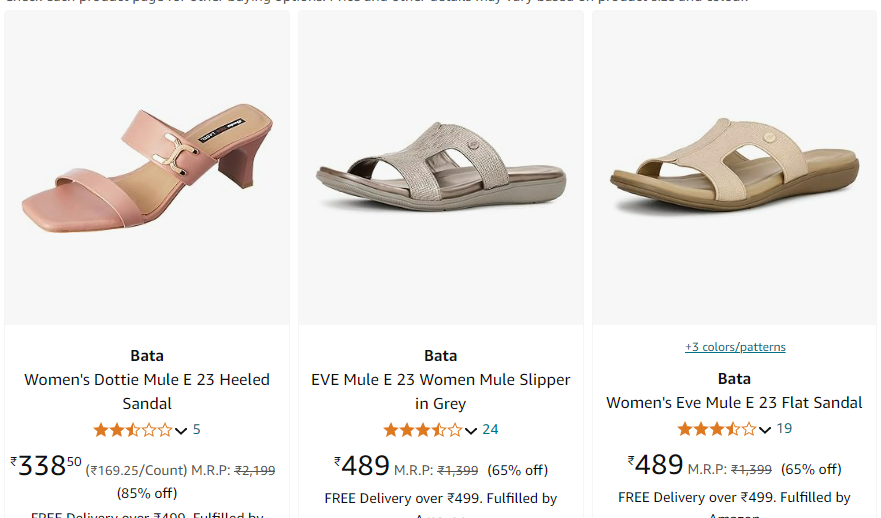 Image of Bata Women's footwears starting at just ₹338