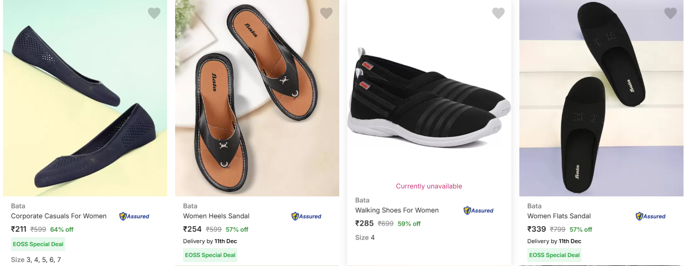 Image of Bata Womens Footwear starting @ ₹211 