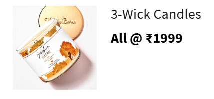 Image of Bath & Body Works Offer: All 3 Wick Candles @ ₹1999