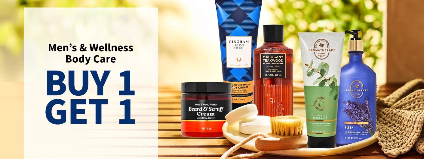 Image of Bath & Body Works Offer: Buy 1 Get 1 on Wellness & Men's Body Care