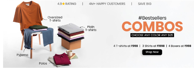 Image of Be Young Offer : 4 Tshirts for ₹998