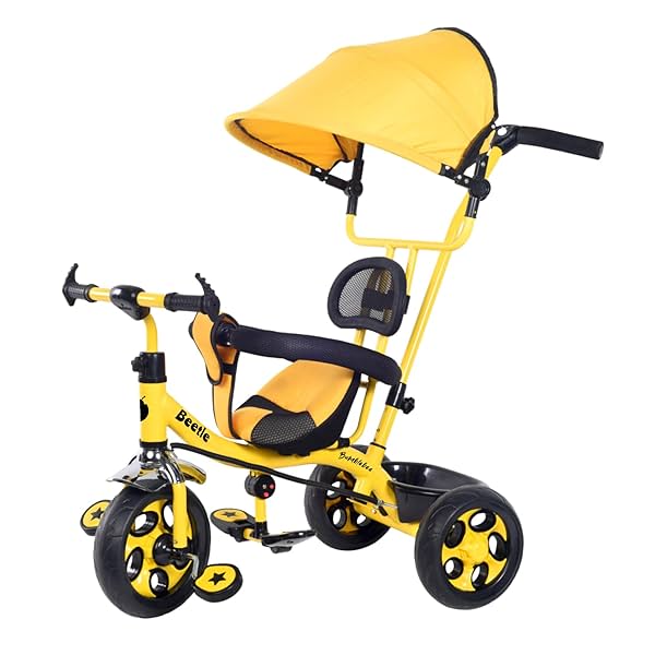 Image of Beetle Bumblebee, Tricycle for Kids with Parental Handlebar & Canopy