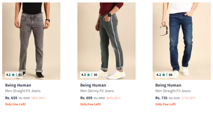 Image of Being Human Brand Men's Jeans @ Up to 80% Discount