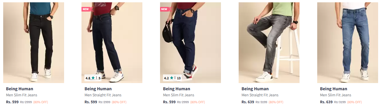 Image of Being Human Men's Jeans min. 80% Discount