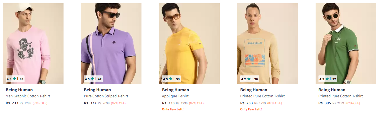 Image of Being Human Men's min. 80-82% Discount