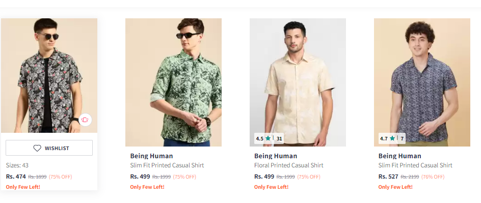 Image of Being Human Store Casual Shirts for Men starting at ₹474