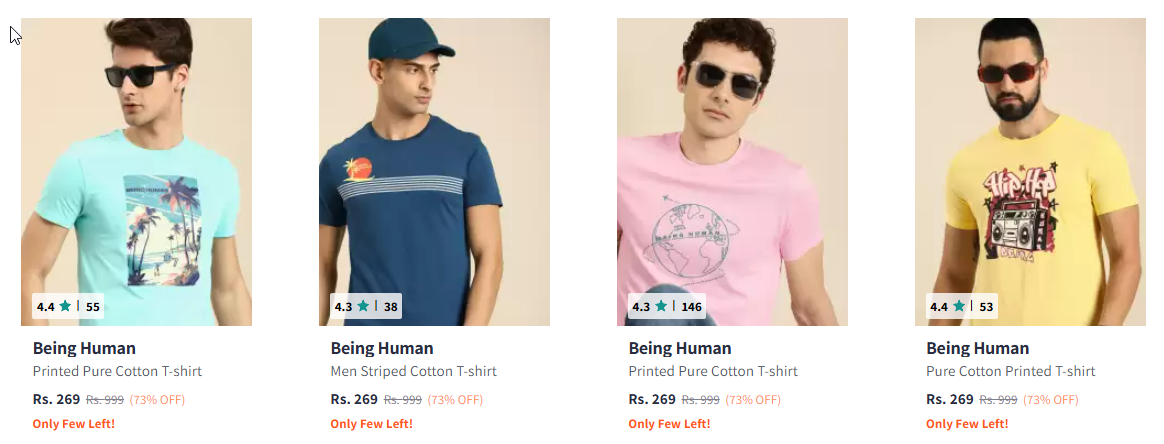 Image of Being Human T-Shirts Min. 70% Off