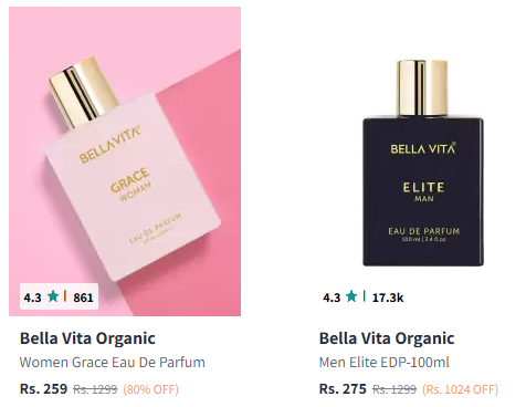 Image of Bella Vita Men & Women Long lasting Perfume - 100 ml 80% Discount @ #Myntra 