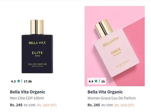 Image of Bella Vita Organic Men & Women Elite Eau De Parfum - 100 ml 