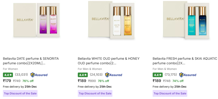 Image of Bellavita DATE perfume & SENORITA perfume combo 