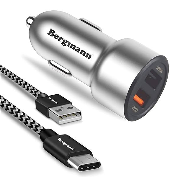 Image of Bergmann CarGenius XXF-1 Car Charger QC3.0 with Micro-USB Cable