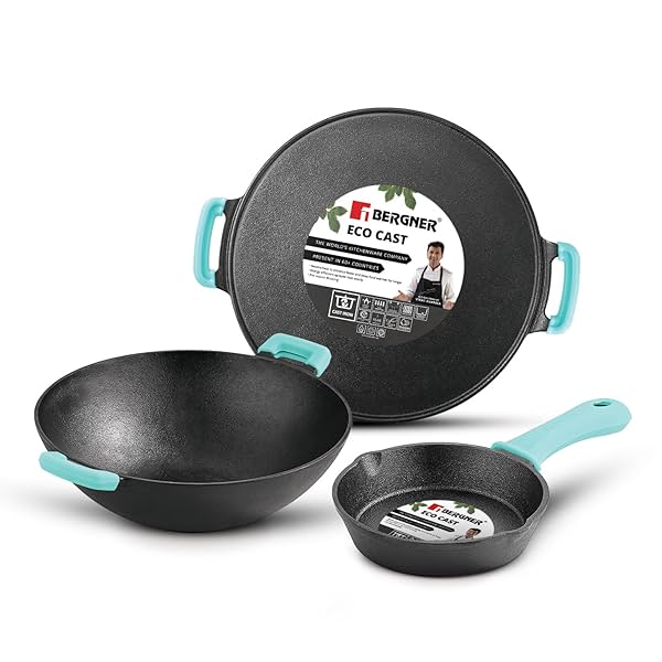 Image of Bergner Eco Cast Iron 3-Pcs Cookware Set