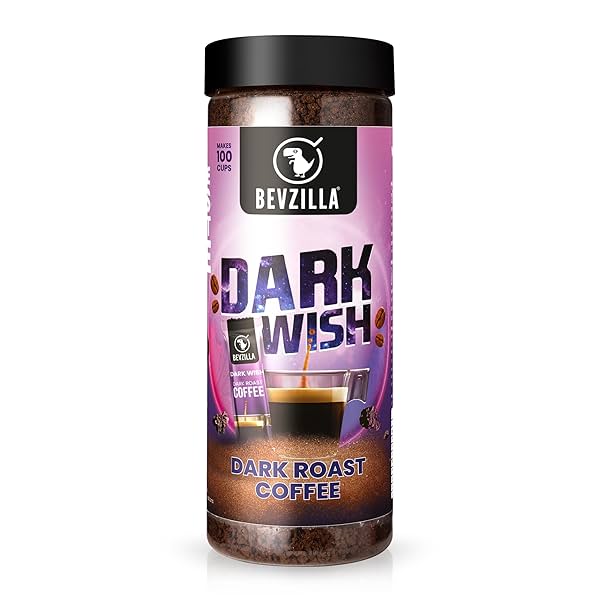 Image of Bevzilla 200 Gram Black Roast (Dark Wish) Strong Coffee | Make 100 Cups |.