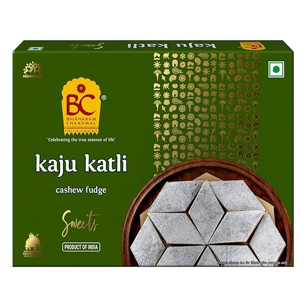 Image of Bhikaram Chandmal - Kaju Katli - Kaju Barfi - Indian Sweets - 375 Gm