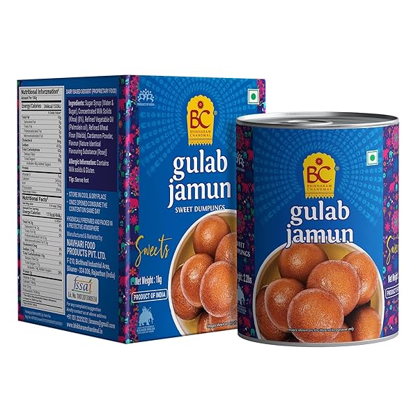 Image of Bhikharam Chandmal Gulab Jamun Tin Sweets 1Kg