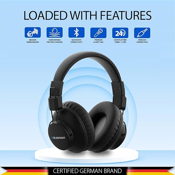 Image of Blaupunkt Newly Launched BH41 Bluetooth Wireless Over Ear Headphones