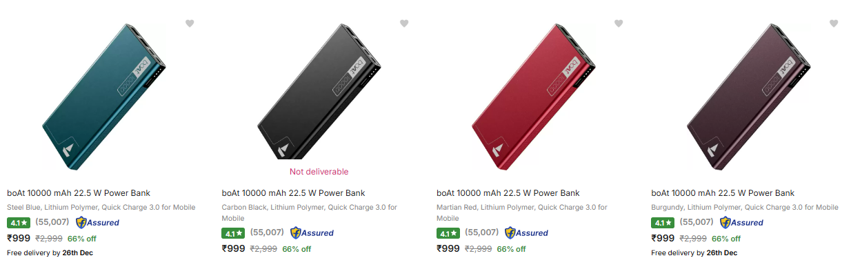 Image of Boat power banks Starting at ₹999 