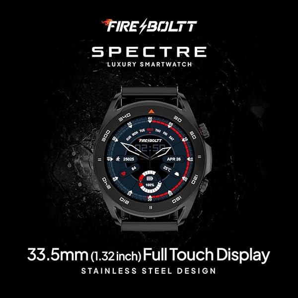 Image of Boltt Fire Spectre Stainless Steel Luxury, 33.5mm (1.32 inch) Display