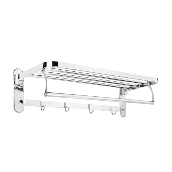 Image of BonKaso Stainless Steel Rectangular 180° Degree Folding Towel Holder