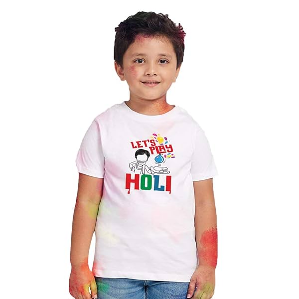 Image of Bonorganik Lets Play Holi Boys Tshirt