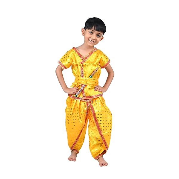 Image of BookMyCostume Baby Krishna Kanha Kanhaiya Dhoti Kurta Polka