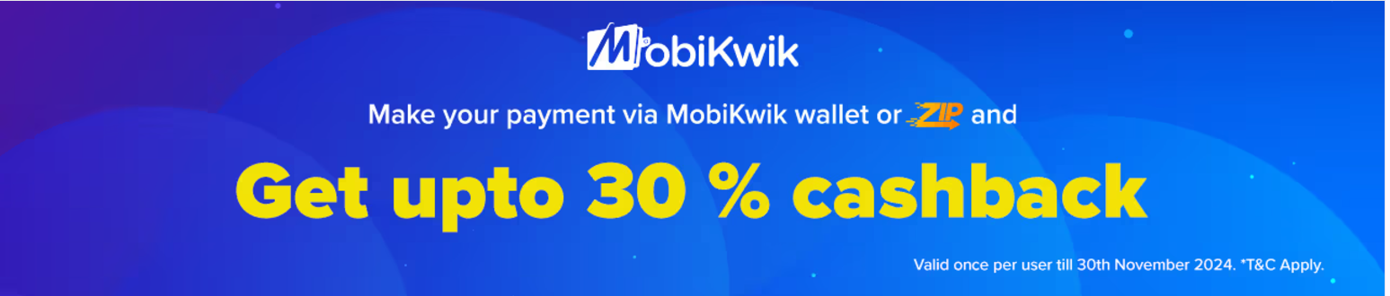 Image of BookMyShow : Get up to 30% Cashback on payment via MobiKwik wallet for Existing Users