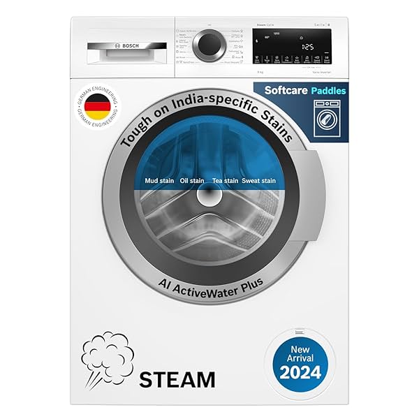 Image of Bosch 9kg 5 Star Anti Stain & AI Active Water Plus Fully Automatic Front Load Washing Machine