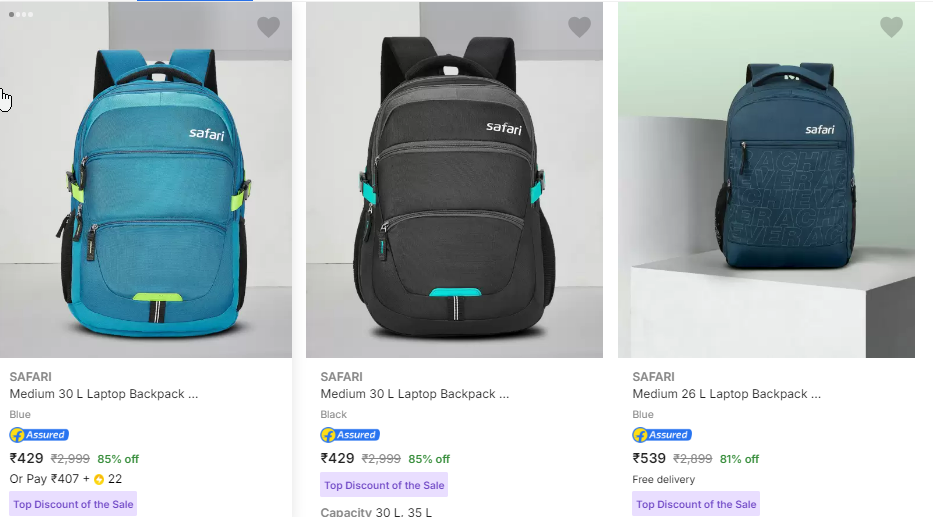 Image of Branded Backpacks up to 85% Discount