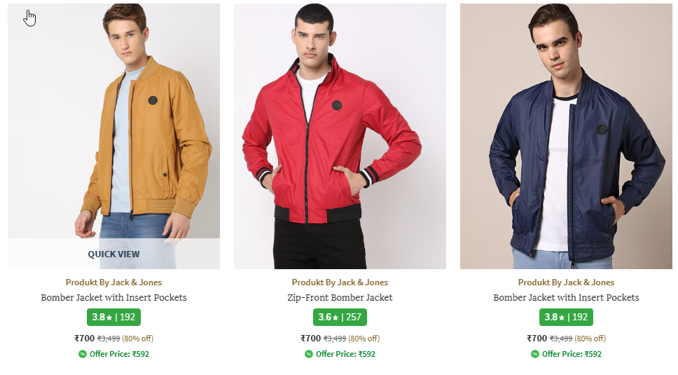 Image of Branded Bomber Jacket with Insert Pockets Starting Price @ ₹700