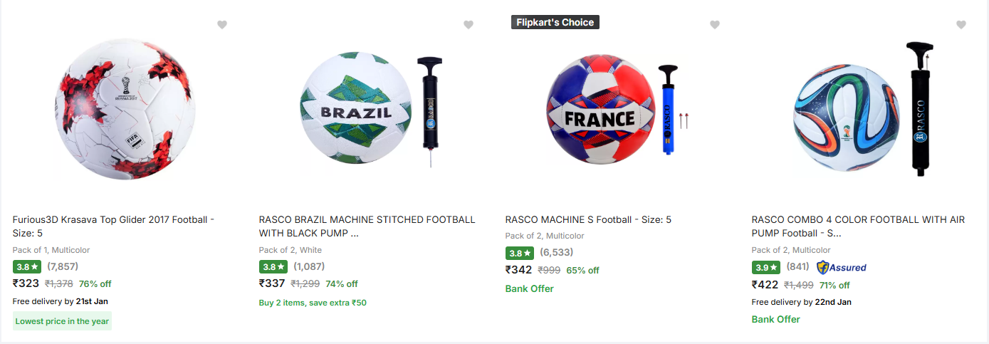 Image of Branded Football with Pump Starts Price @ ₹323