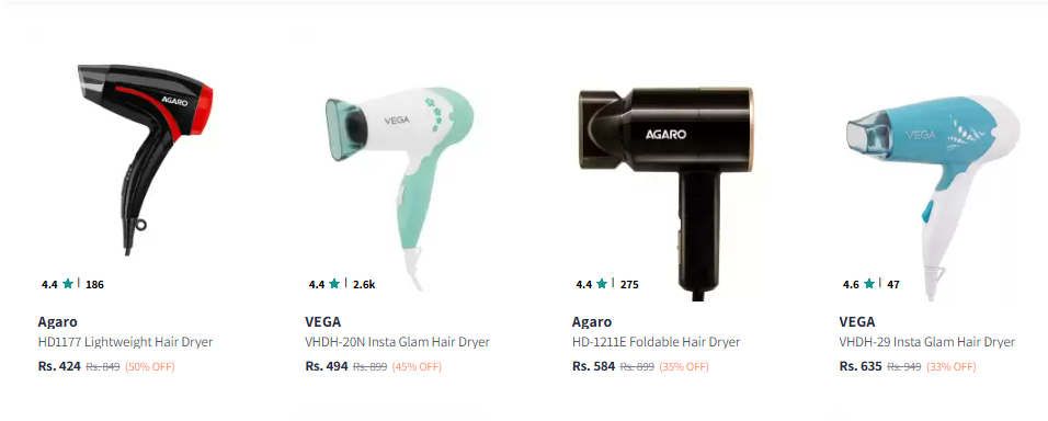 Image of Branded Hair Dryer Starting at ₹424