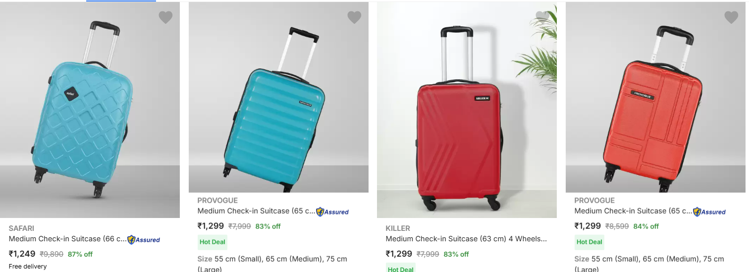 Image of Branded Medium Check-in Suitcase up to 90% Discount 