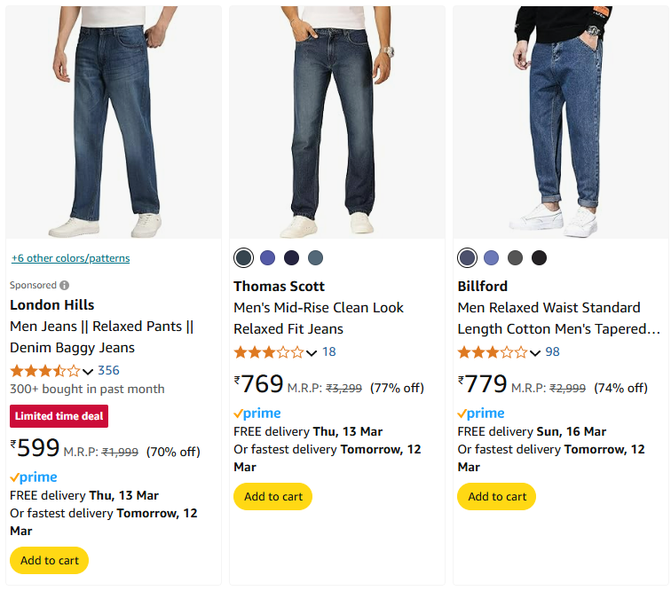 Image of Branded Men Jeans Starting At @₹434