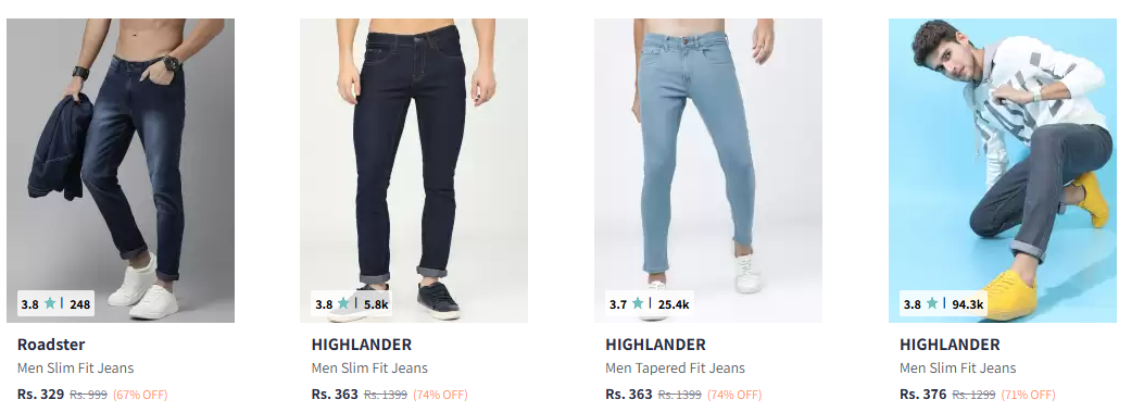 Image of Branded Men Slim Fit Jeans up to 84% Discount 