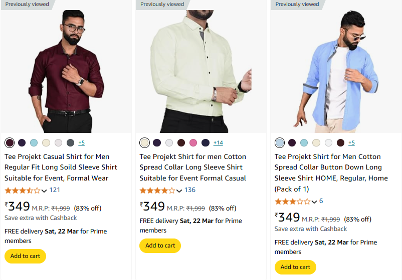 Image of Branded Shirt for Men Starting @ ₹349