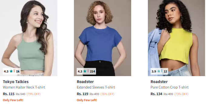 Image of Branded T-shirt For Women Starting @ ₹115