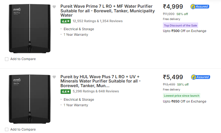 Image of Branded Water Purifier Starting @₹4999 