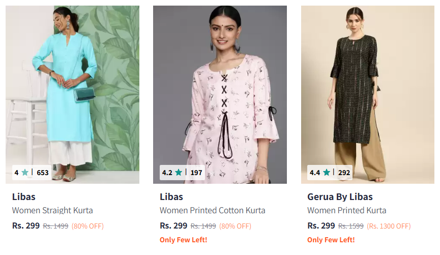 Image of Branded Women Fashion Kurta Starting @ ₹299