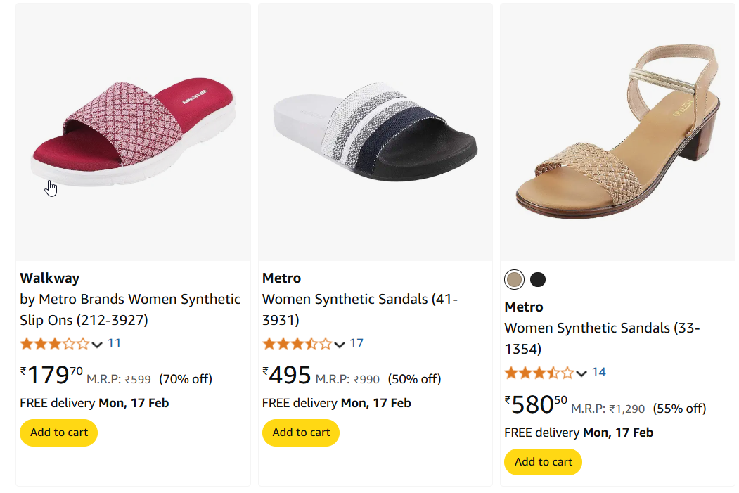 Image of Branded Women Fashion Slipers Starts Price @ ₹179