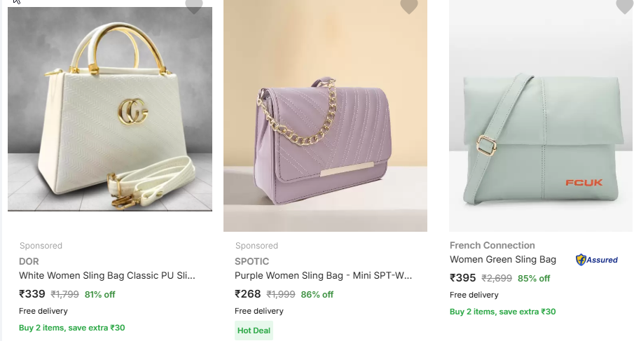 Image of Branded Women's Handbags Starting At @₹339