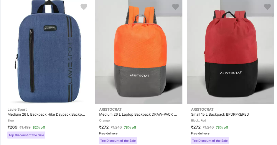 Image of Branded backpack for men Starts at ₹269