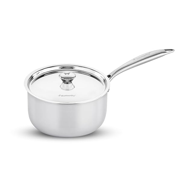 Image of Butterfly Tez Triply Milk / Sauce Pan with SS Lid 