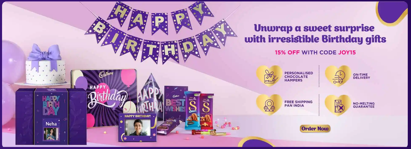 Image of CADBURY GIFTING: Extra15% off in Birthday gift Coupon