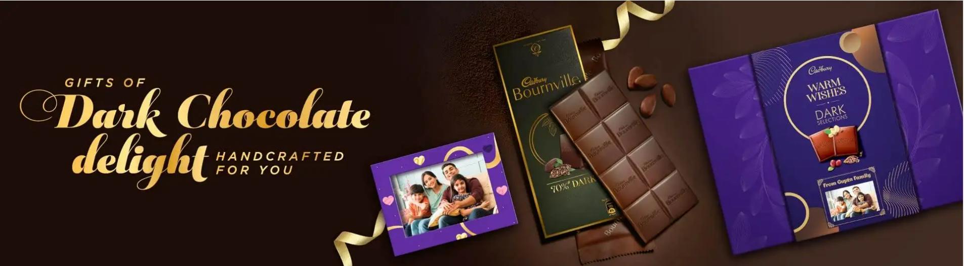 Image of CADBURY Handcrafted Gift Offer : up to 70% Off on Dark Chocolate like Bournville