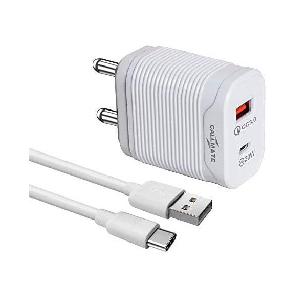 Image of CALLMATE USB C Charger 20W PD Fast Charger Wall Type C Power Delivery for iPhone