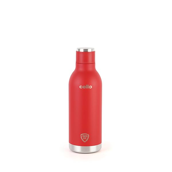 Image of CELLO Duro Tuff Steel Series Marbella Thermosteel Flask, 600ml, Red